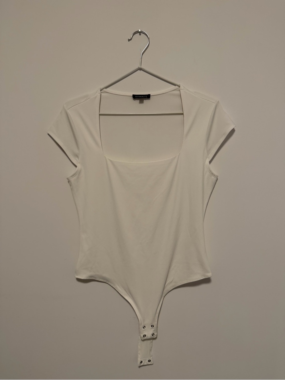 Dynamite Ivory Square-Neck Stretch Bodysuit